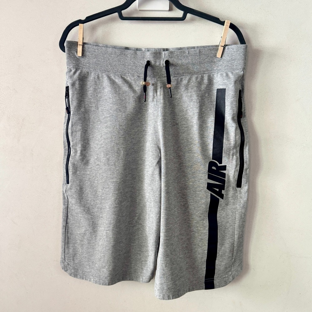 Nike Mens VTG Air Pivot V3 Fleece Shorts M Gray Zipper Pockets Sports 728275-063